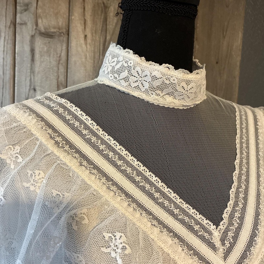 VTG Gunne Sax Romantic Renaissance Bridal Collection Lace Dress Gown Sz 13 - Picture 9 of 17